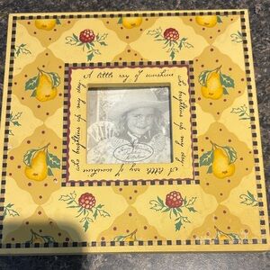 Decorative Yellow Pear-Themed Photo Frame